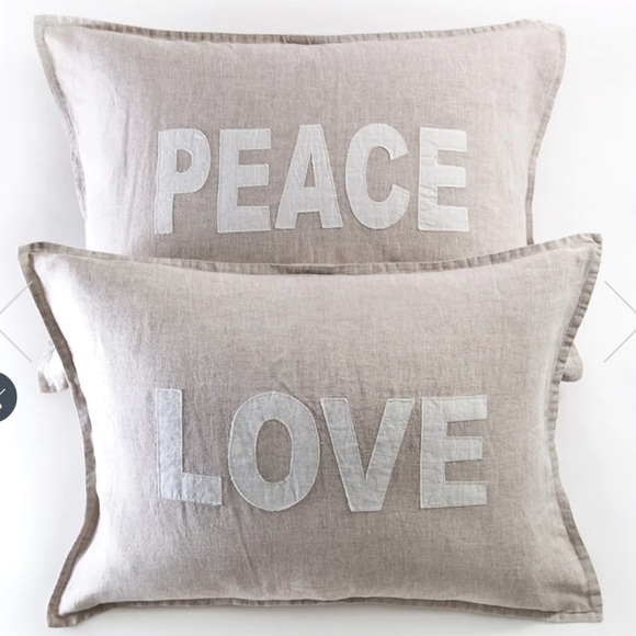 Pom Pom at Home for the Jilly Box - Peace + Love Linen Pillow Shams - Picture 2 of 7